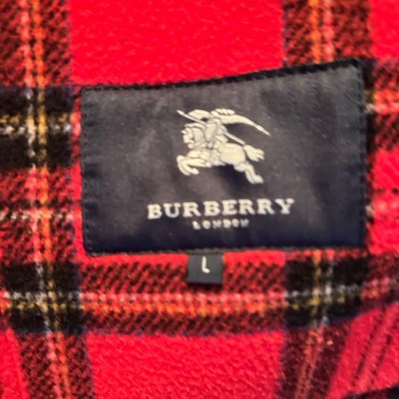 Rare Vintage Burberry Red Toggle Pea Coat in Perfect Condition/Size Large - Picture 7 of 7